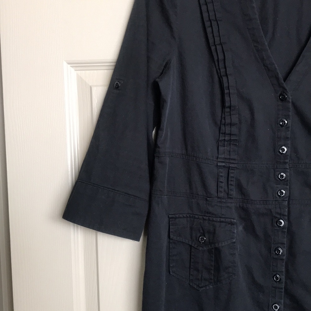 Dynamite Black Button-Front Mini Dress - Picture 3 of 10